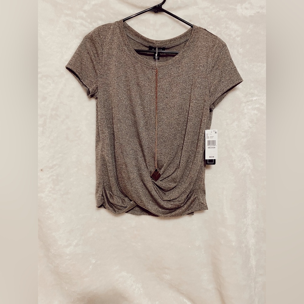 Tan Blouse With Necklace